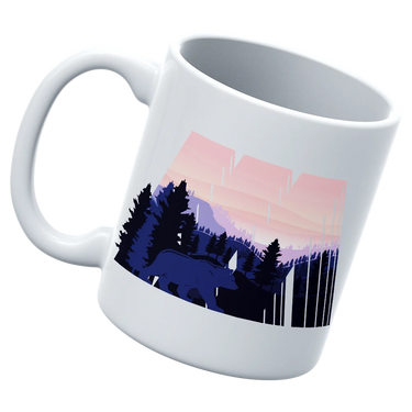 Geometric Camping White Coffee Mug